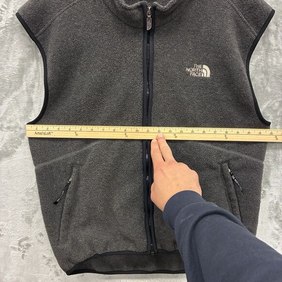 Vintage North Face Fleece Vest Mens L Gray Polartec Full Zip Outdoors USA 90s - Picture 4 of 5